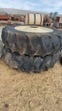 PAIR 18.4 X 38 TIRES AND RIMS