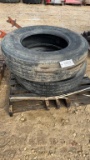 PAIR 295/75R22.5 SEMI TIRES