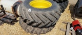 18.4 X 26 TRACTOR TIRES ON 8 BOLT JD RIMS