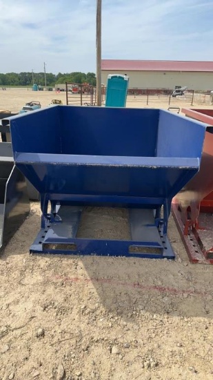SELF DUMP HOPPER WITH FORK EXTENSIONS - BLUE