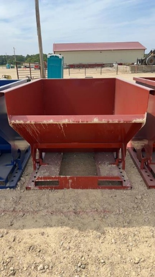 SELF DUMPING HOPPER WITH FORK POCKETS - ORANGE