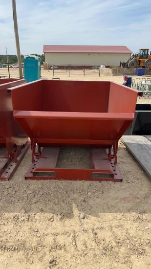 SELF DUMPING HOPPER WITH FORK POCKETS - ORANGE
