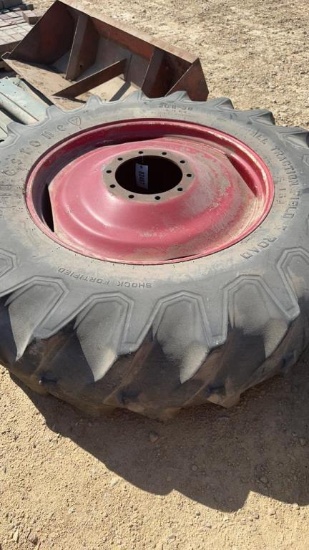 20.8 X 38 FIRESTONE BIAS PLY TIRE AND RIM