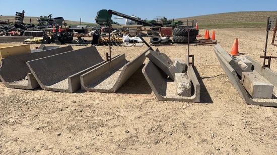 (5) CEMENT FENCE LINE FEED BUNKS