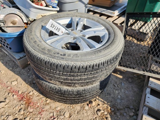 PAIR 235/60R17 TIRES ON CHEVY RIMS