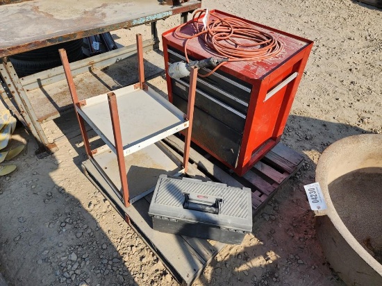 PALLET OF TOOL BOXES AND TOOLS