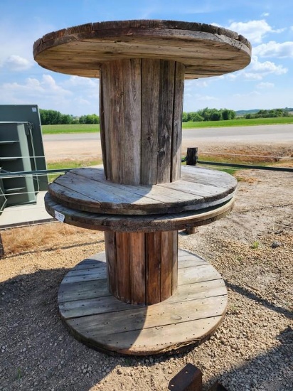 (2) LARGE WOOD SPOOLS