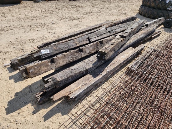 (12) HAND HEWN BEAMS