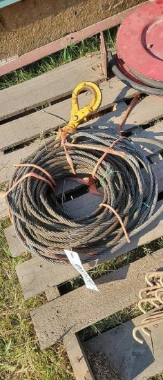3/8" WINCH CABLE WITH HOOK - UNKNOWN LENGTH