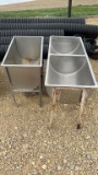 (2) STAINLESS STEEL DAIRY WASH VATS