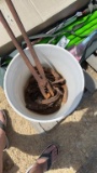 BUCKET OF OLD HORSE SHOES