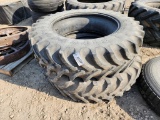 PAIR FIRESTONE 380/85R34 TIRES AND TUBES
