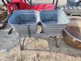 DOUBLE WASH TUB ON STAND