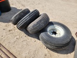 (4) IMPLEMENT TIRES WITH RIMS - VARIOUS SIZES