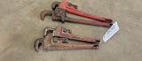(4) RIGID PIPE WRENCHES AND  NO NAME WRENCHES