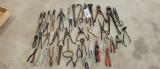 TIN SNIPS, PLIERS, BOLT CUTTERS AND MISC IN BOX