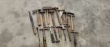 ANTIQUE METAL FORMING HAMMERS AND MISC.