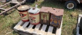 (4) OLD OIL CANS