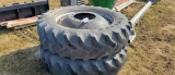 (2) FIRESTONE 380/80R38 TIRES AND 12 BOLT RIMS