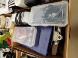Box Of Clip Boards & Office Supplies