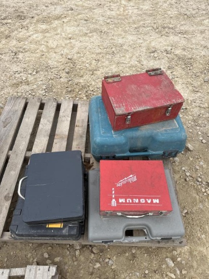 ASSORTMENT OF PLASTIC & STEEL TOOL BOXES