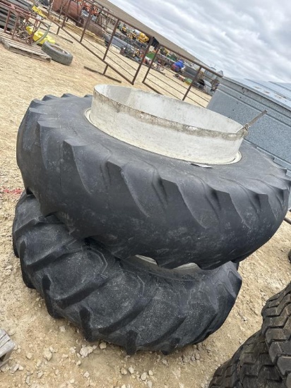 SET OF 18.4 X 38 CLAMP ON DUALS