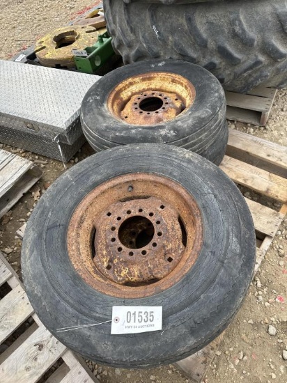 PALLET OF 4 15" WAGON WHEELS & TIRES