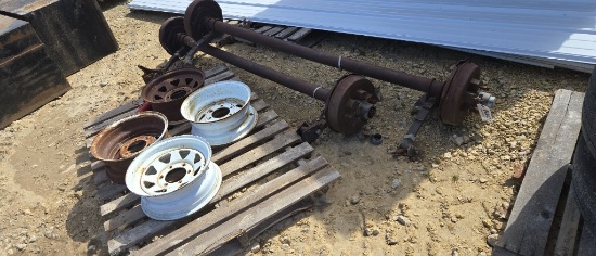 (2) TRAILER AXLES WITH RIMS