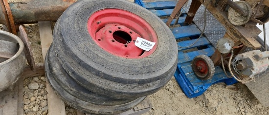 (2) 7.50L X 15 X 9L FRONT TIRES & RIMS