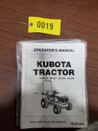 Kubota BX1500-BX1800-BX2200 Manual
