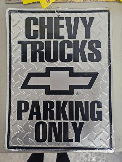 Chevy Truck Parking Metal Sign