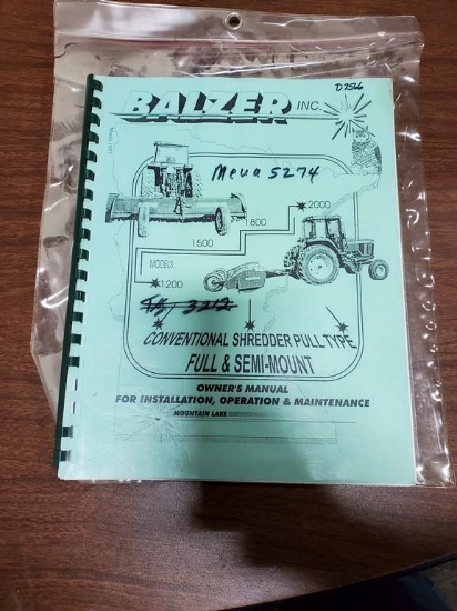 Balzer 1200-1500-1800-2000 Stalk Chopper Manual