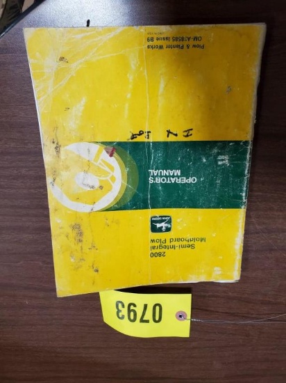 John Deere 2800 Moldboard Plow Manual