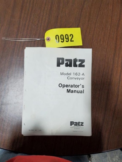 Patz 162A Conveyor Manual