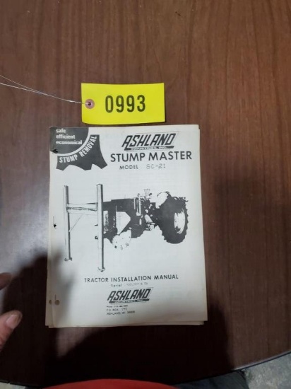 Ashland SC21 Stump Master Tractor Manual