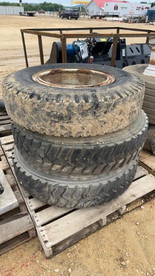 (3) 20" SEMI TIRES WITH RIMS