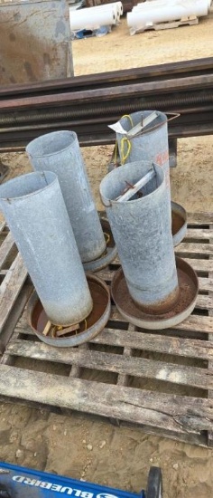 (4) HANGING CHICKEN FEEDERS