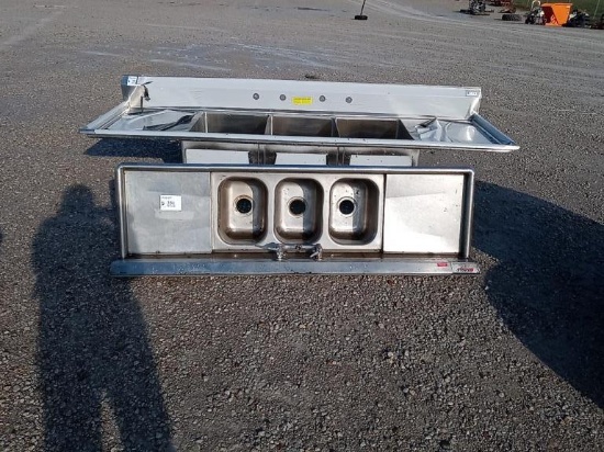 stainless steel sink, 6' x 22"