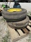 750/15 3 Rib Tractor Tires on JD Rims (2)