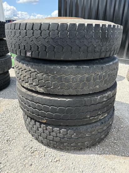 Truck tires- 11R22.5- (4) tires w/ rims