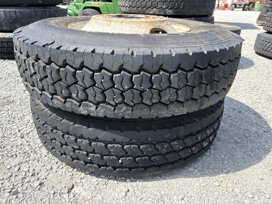 Truck tires- 11R22.5- (4) tires w/ rims