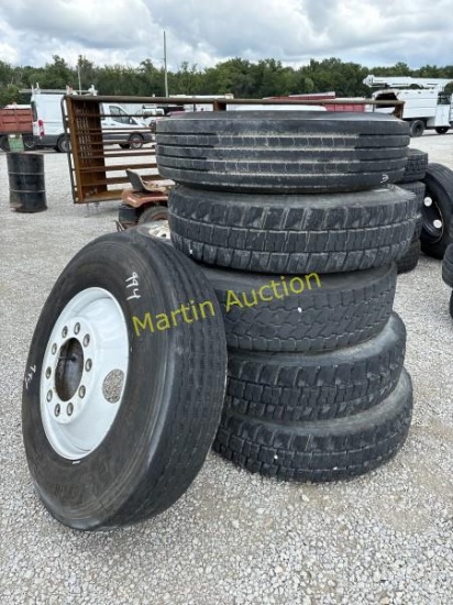 Truck tires w/ Rims- 11R22.5 set of 6 +