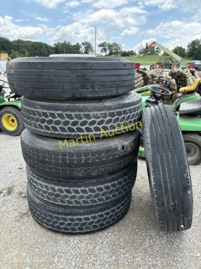 Truck tires w/ Rims- 11R22.5 set of 6 +