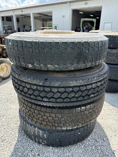 Truck tires- 11R22.5- (4) tires w/ rims