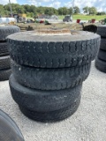 Truck tires- 11R22.5- (4) tires w/ rims