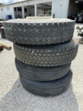 Truck tires- 11R22.5- (4) tires w/ rims