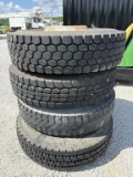 Truck tires- 11R22.5- (4) tires w/ rims