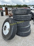 Truck tires w/ Rims- 11R22.5 set of 6 +