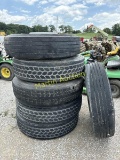 Truck tires w/ Rims- 11R22.5 set of 6 +