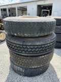 Truck tires- 11R22.5- (4) tires w/ rims